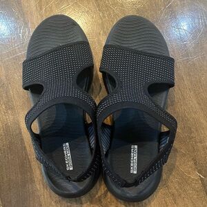 Skechers Black Women's Slip-On Sandals